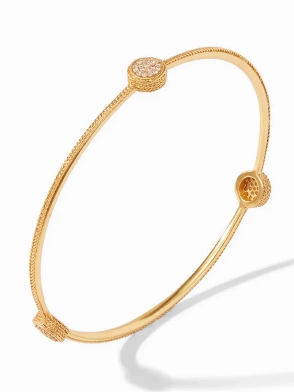 Julie Vos NWT Authentic Minimalist Luxury Designer Pave' Medium Bangle/bracele